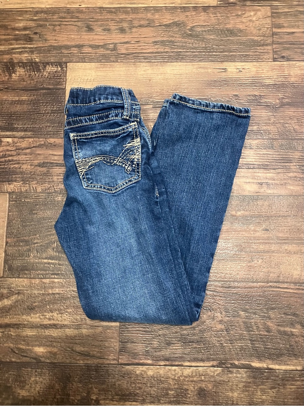 Wrangler Dark Blue Kids Jeans with Embroidered Back Pocket